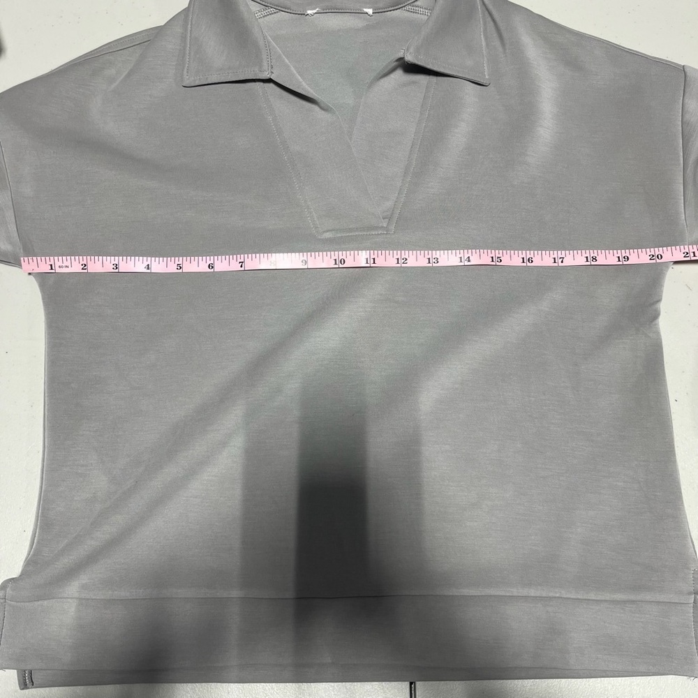 Gray Collared Pullover Sweatshirt Size L - Picture 4 of 5